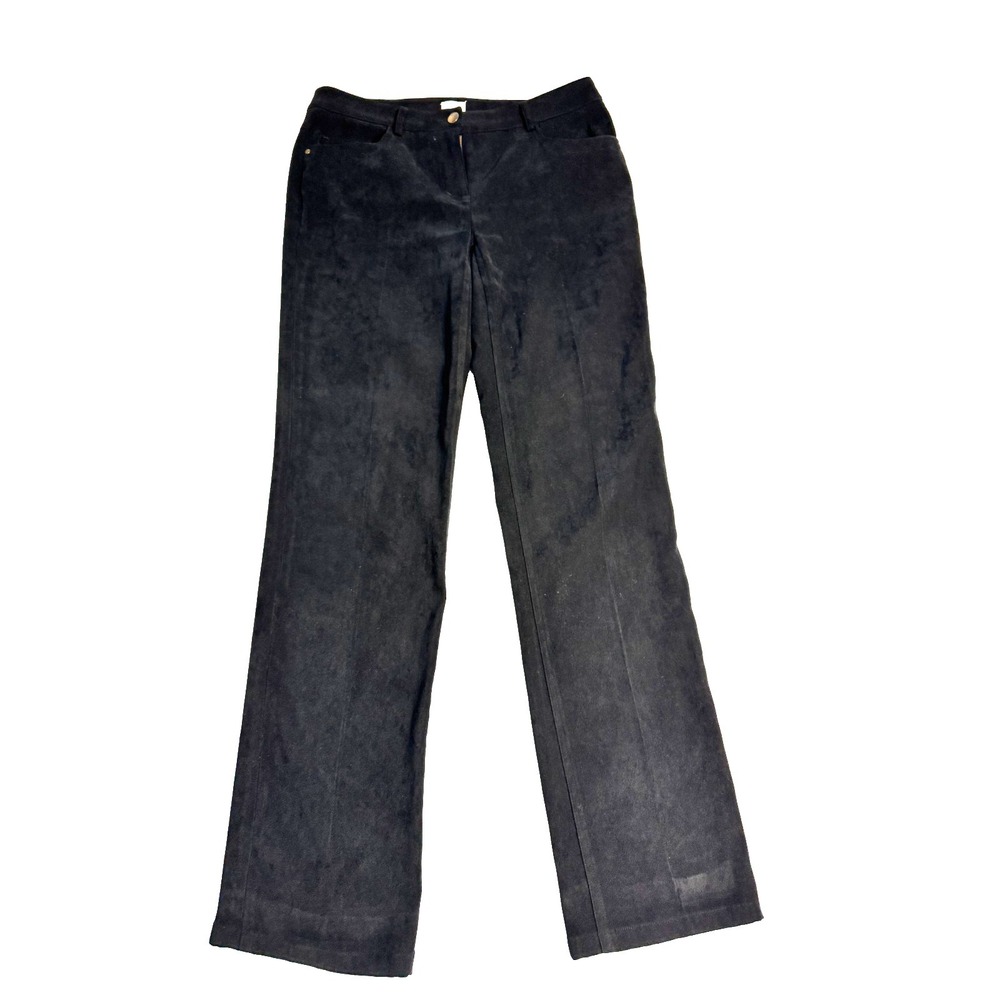 VTG Y2K Cache Faux Suede Black Mid-Rise Straight Tall Pants Sz 4 (8/10) 32x31.5"